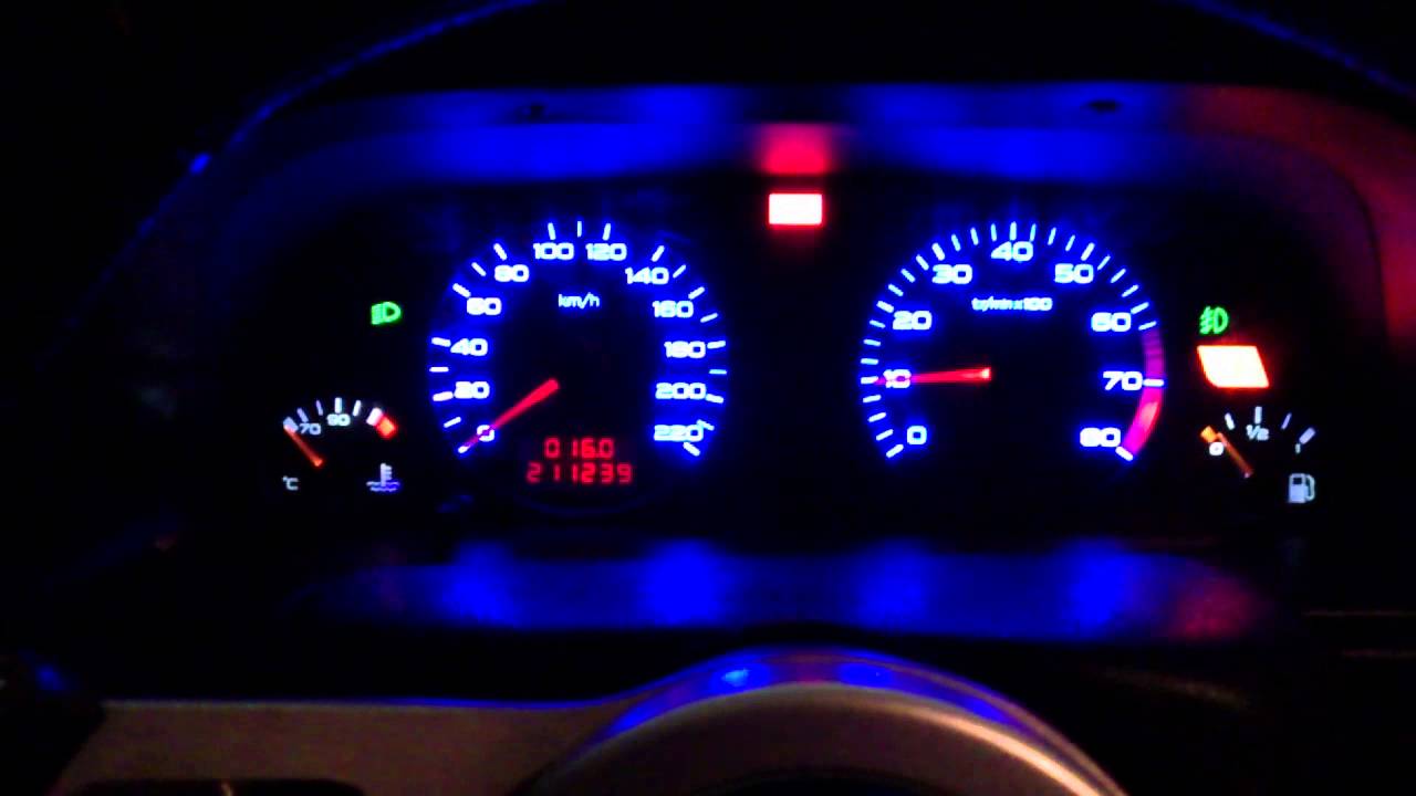 Peugeot 306 Blue LED Dashboard YouTube