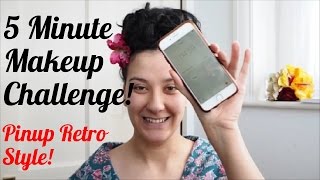 5 Minute Makeup Challenge - Pinup Retro Style | Atomic Amber