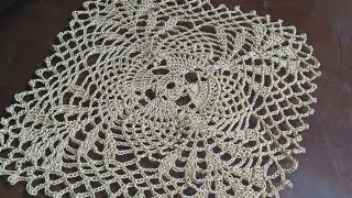 كروشية:مفرش كروشية مربع للنيش crochet square doily