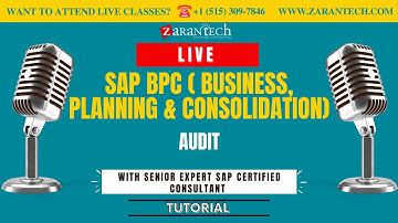 LIVE | Audit | SAP BPC 10.0 Training | ZaranTech