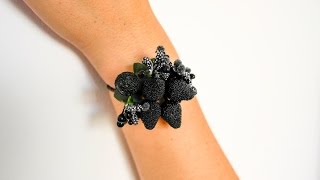Браслет из искусственных цветов / Bracelet with artificial flowers