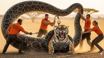 Animal Rescue: Brave Rescue Team Saves Tiger from Giant Python Attack