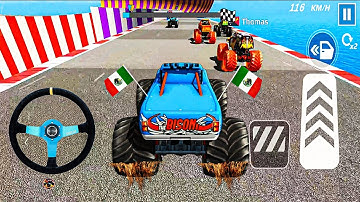 Mega ramp monster truck racing insane stunts jumps Impossible Stunt Driving #1065 - Android Gameplay