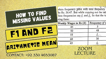 How to find the missing values of F1 and F2 in arithmetic mean? || Economics Portal
