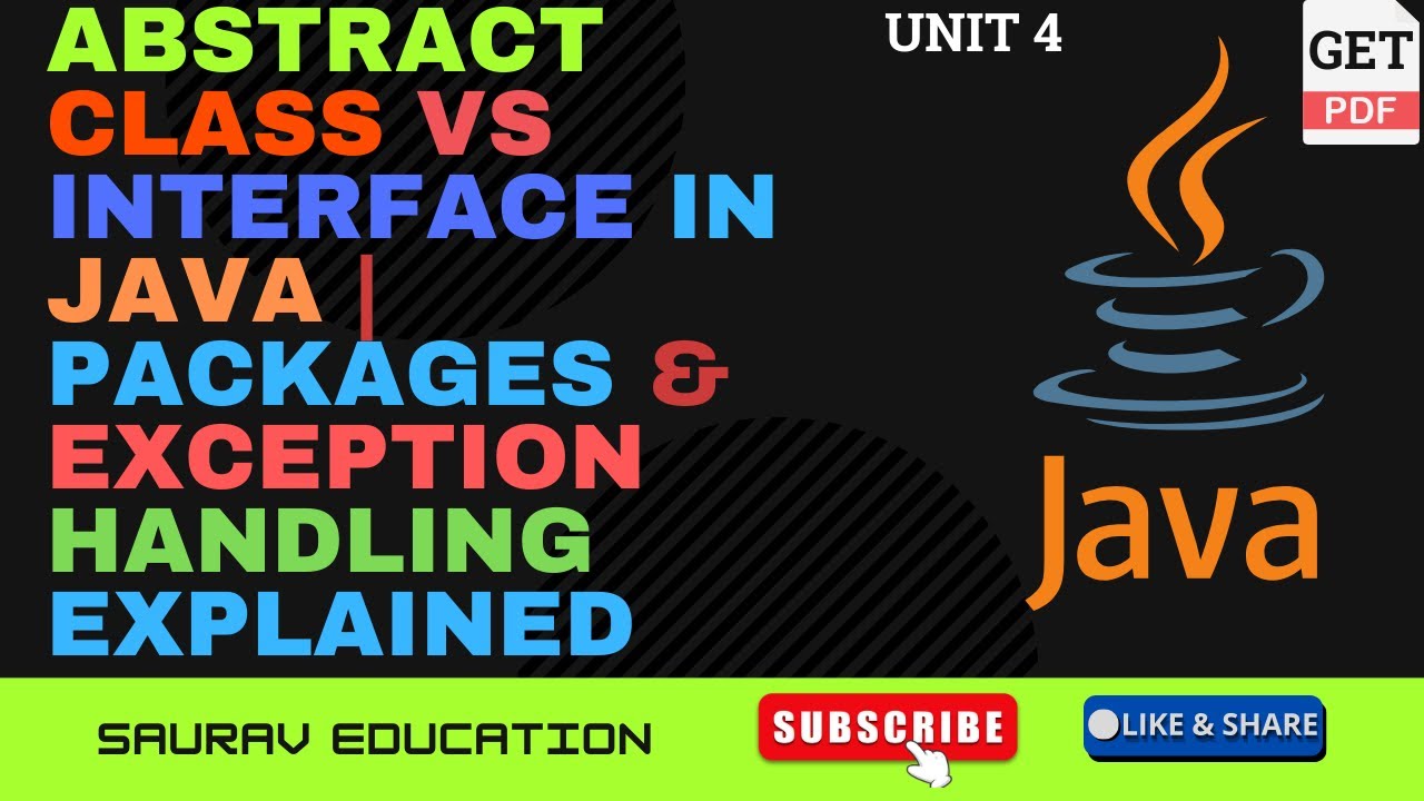 Java Interfaces, Packages & Exception Handling | Full Tutorial with ...