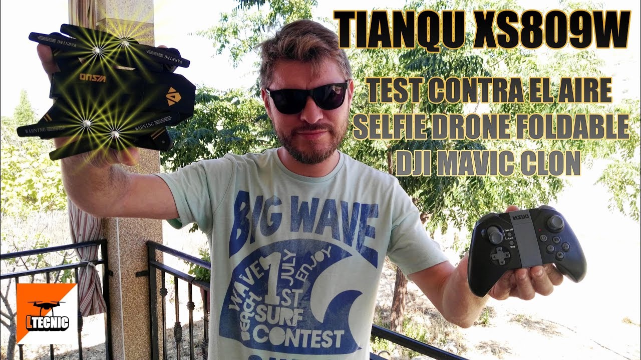 dronesense Tianqu XS809W Visuo drone Dji Mavic Clone Review and flight against the air