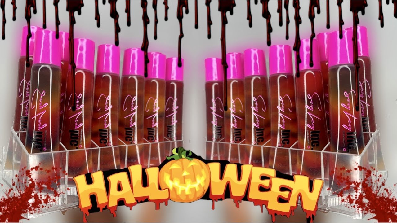 HOW TO MAKE THE BEST HALLOWEEN LIPGLOSS EVER! (MARBLE, TRI-COLORED GLOSS)