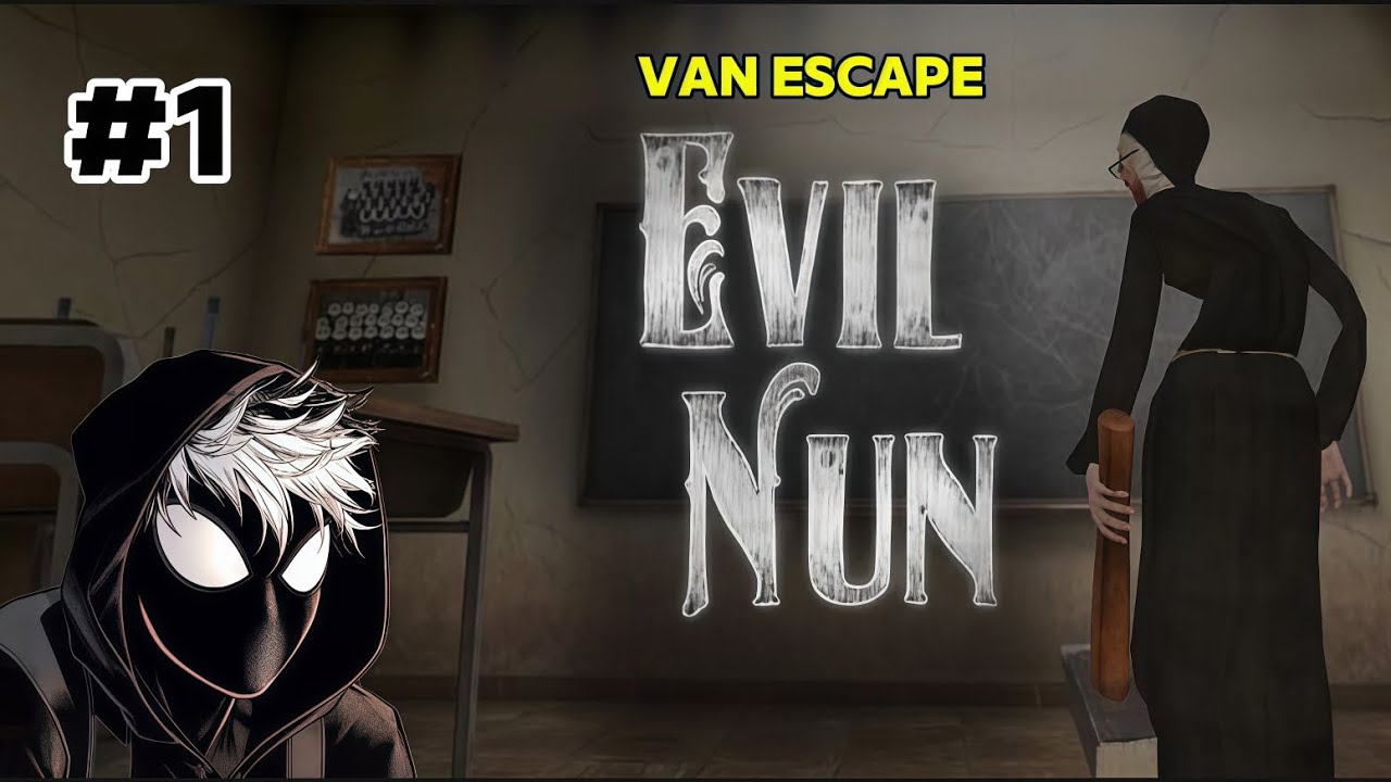 HE'S BEHIND ME !😱 EVIL NUN HORROR SCHOOL VAN ESCAPE ! (part 1)