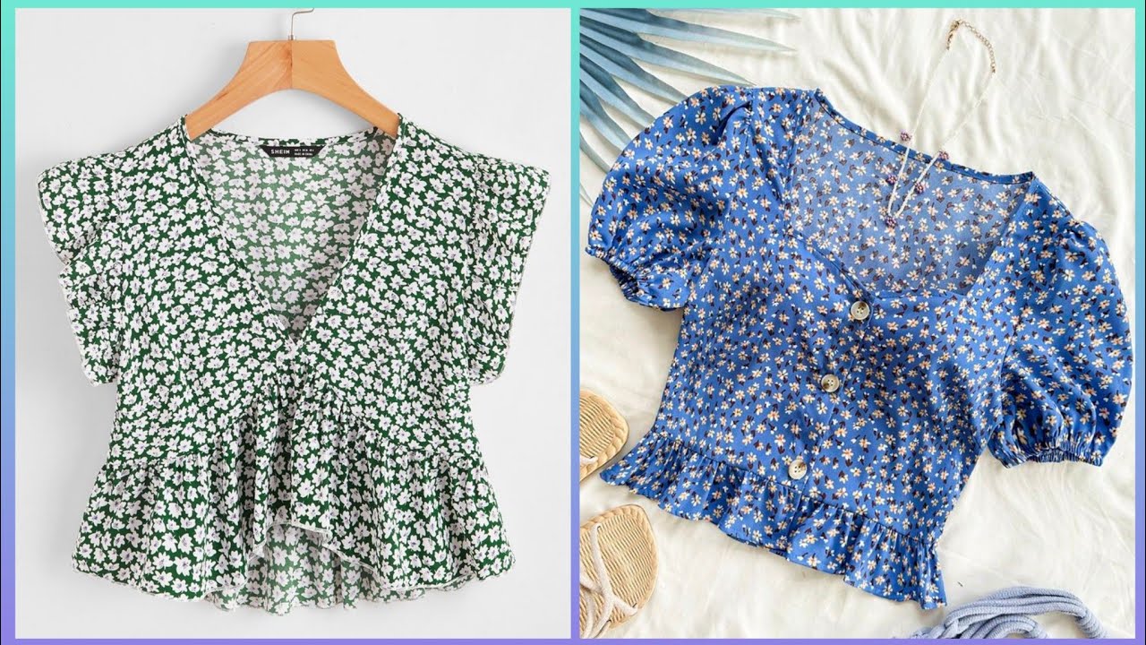 Elegant Printed Babydoll Summer Crop Top Style For Women's/Short Blouse Shirts