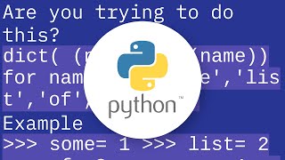 Simpler way to create dictionary of separate variables?
