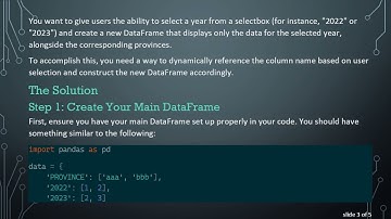 How to Dynamically Subset a Pandas DataFrame Based on Column Names Using Selectbox in Streamlit