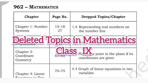 Class 9 Maths Deleted Syllabus 2022-23 | CBSE Class 9 Mathematics Deleted Portion | #namasteidea