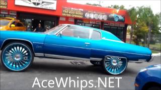 Acewhips- K-Stunna Candy Teal Chevy Donk On 30 Forgiatos Burnout