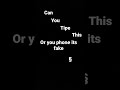 Can you tipe this