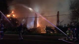 Structure fire at the intersection of Staples and North Street
