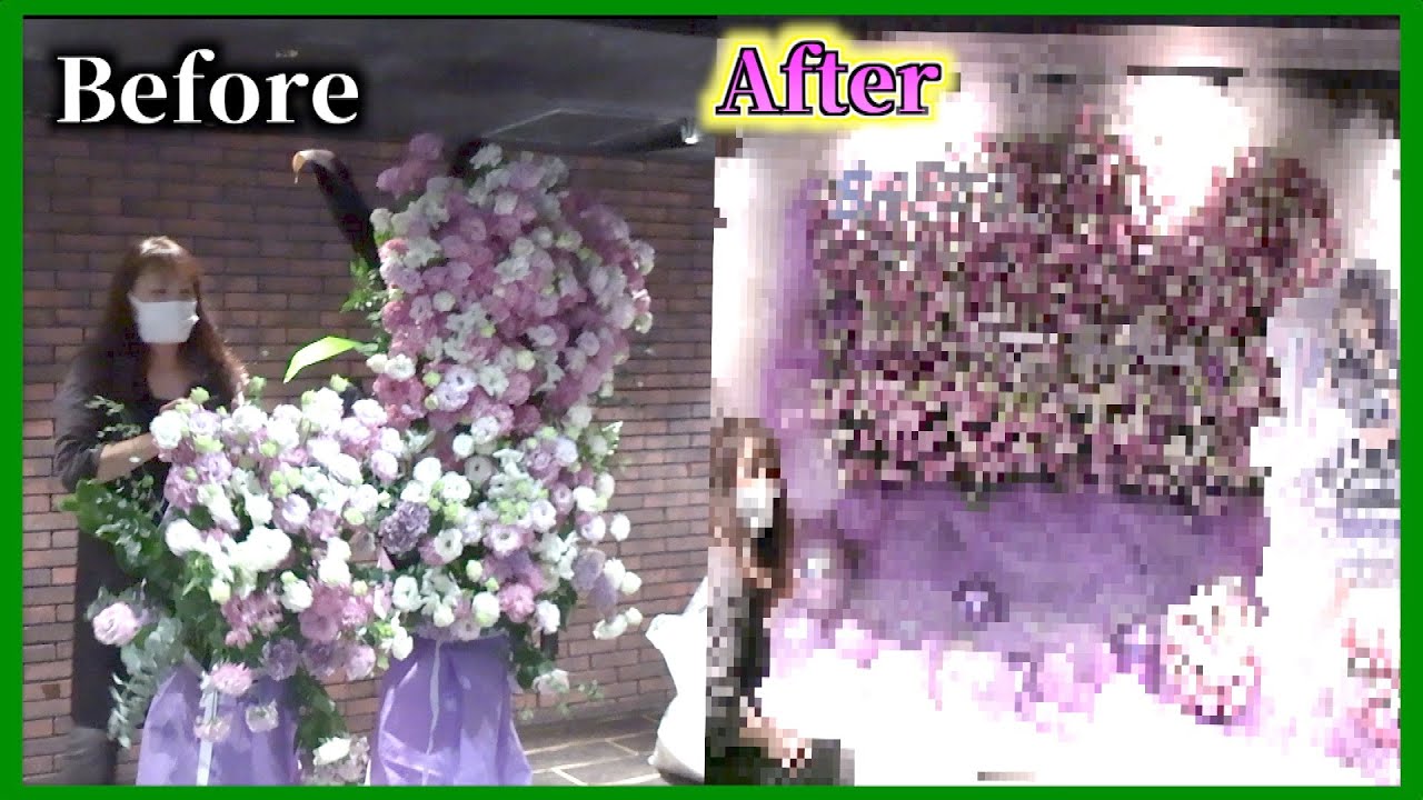 新宿BLAZEでオタクからのバースデープレゼント！推しをイメージしたふわふわなフラスタが綺麗な仕上がりに✨