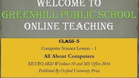Class  -V Computer Science