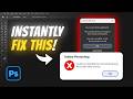 Quick Fix: Photoshop Scratch Disk Full &amp; Low Space Error!
