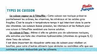 Leçon 8: Types de cuisson (أنواع الطبخ) - Niveau intermédiaire