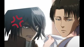 Mikasa being angry at levi for 1 minute