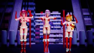 Static Camera Raycast Mmd Love Love Climaxitis Haku Neru Teto Santa Bikini 4K 60Fps