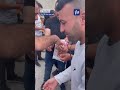 لحظة الإفراج عن عدد من المعتقلين من قرية كفر نعمة غرب رام الله