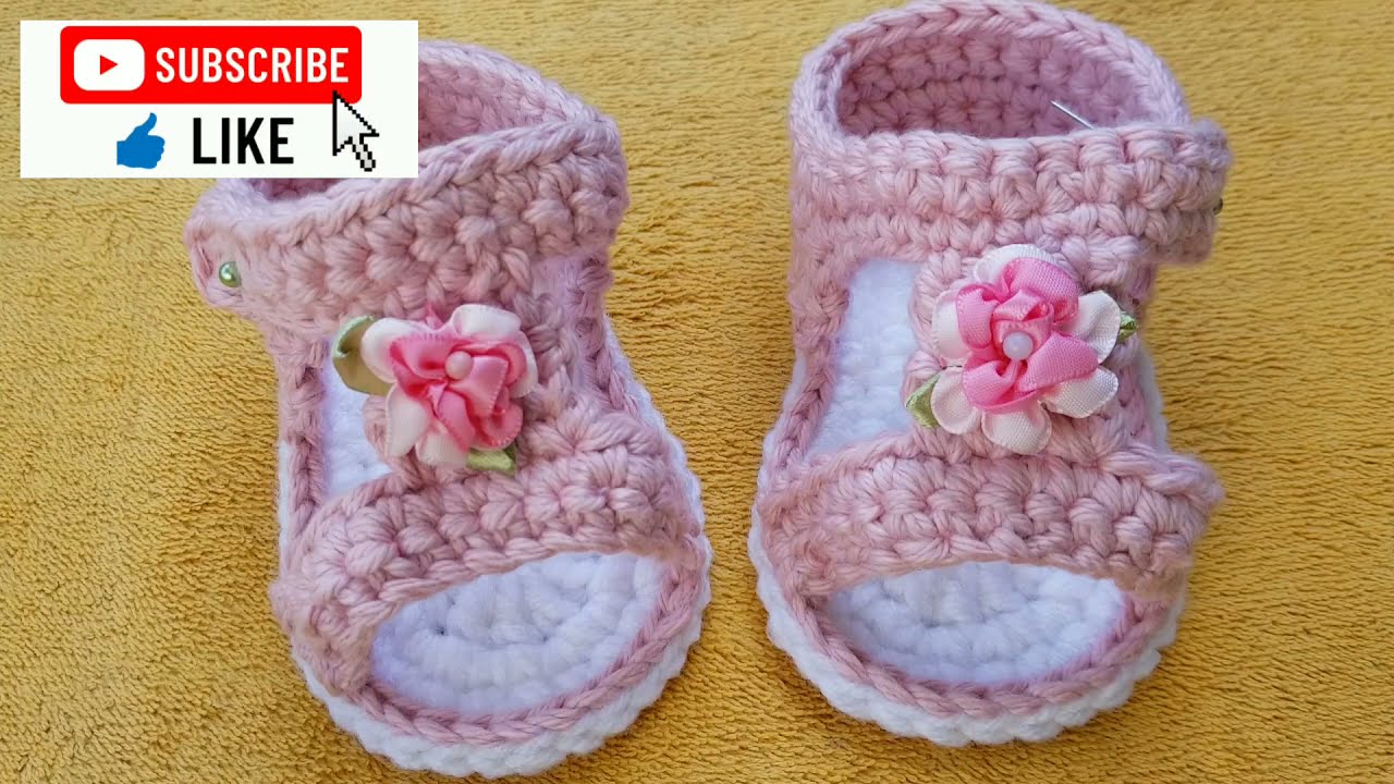HOW TO CROCHET BABY SANDALS YouTube