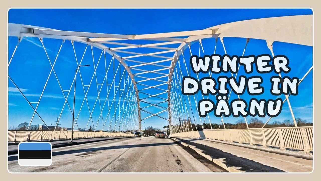 Зимняя поездка на автомобиле в Пярну, Эстония – Городская поездка 4K 🚗 ❄️ 🇪🇪