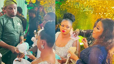 Kemi Korede & Adeniyi Johnson Dance And Shower Money On The Ceo Of Amalazone At Her Birthday.