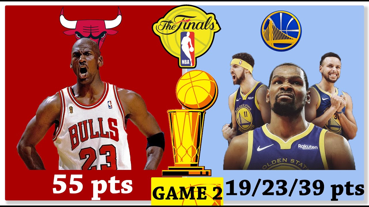 '96 BULLS vs '17 WARRIORS GAME 2 NBA FINALS Jordan scores 55 pts