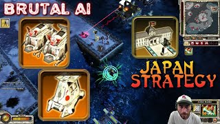 Red Alert 3 Uprising Gameplay: Japan Strategy vs Brutal Japan AI in Hard Lesson map