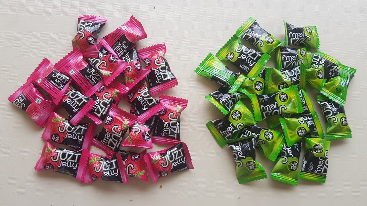 Lots of Candies, Red Juzt Jelly vs Green Juzt Jelly YouTube