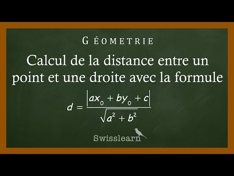 Calcul de la distance entre un point et une droite (formule)