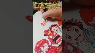 🔴 Dibujo personajes Rojos #tanjiro y #juancarlosbodoque #rojo #31minutos #manualidades #cute #shorts