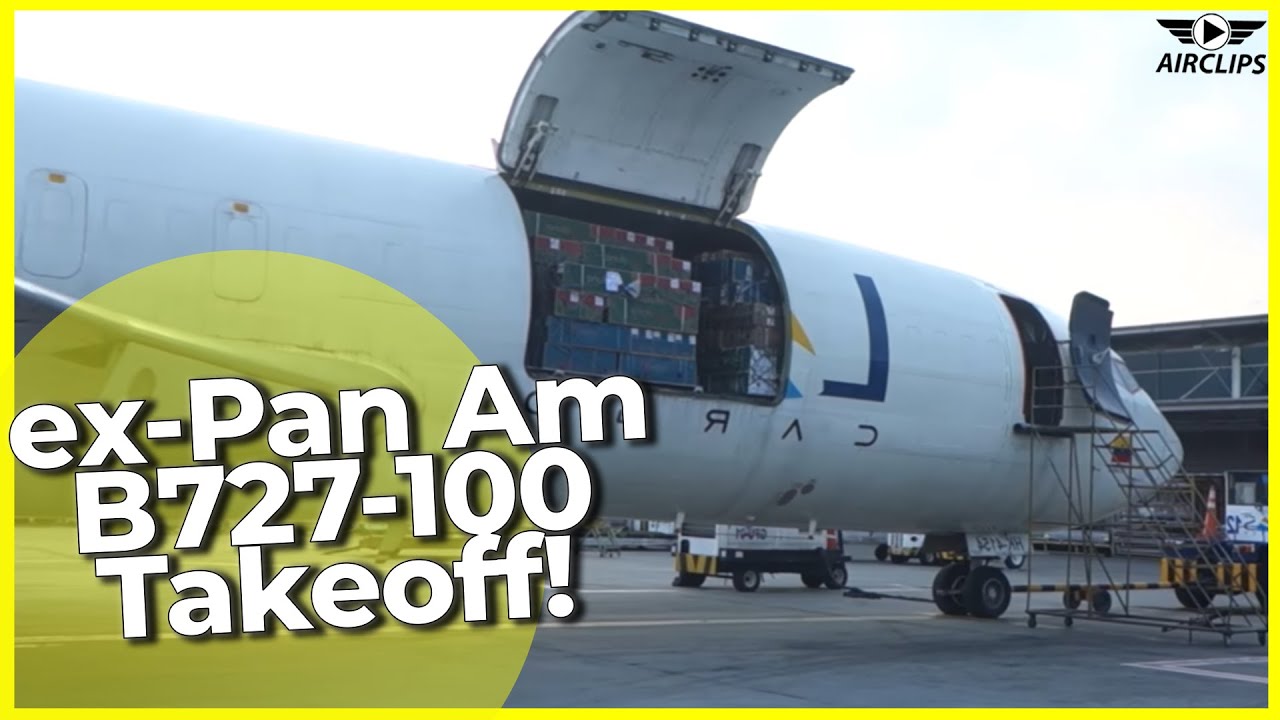 True Aviators! ex-Pan Am B727-100 SHALLOW Cockpit Takeoff from Eldorado ...