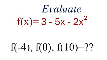 This Simple Function Will Outsmart You! 😱 | f(x) = 3 - 5x - 2x² | f(-4), f(0), f(10) =??