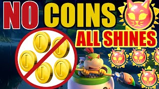 How Many Cat Shines Can You Get in Bowser's Fury Without Touching a Single Coin? -No Coin Challenge