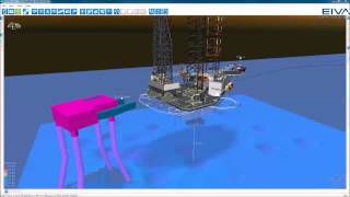 EIVA NaviSuite - Rig move and anchor handling - Online 3D visualisation of rig approach and jack-up