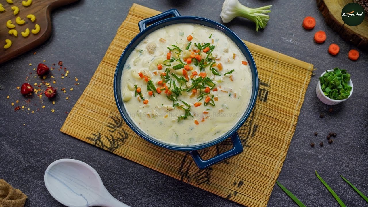 Creamy Chicken Macaroni Soup Recipe by SooperChef (Winter Special  Soup Recipe)
