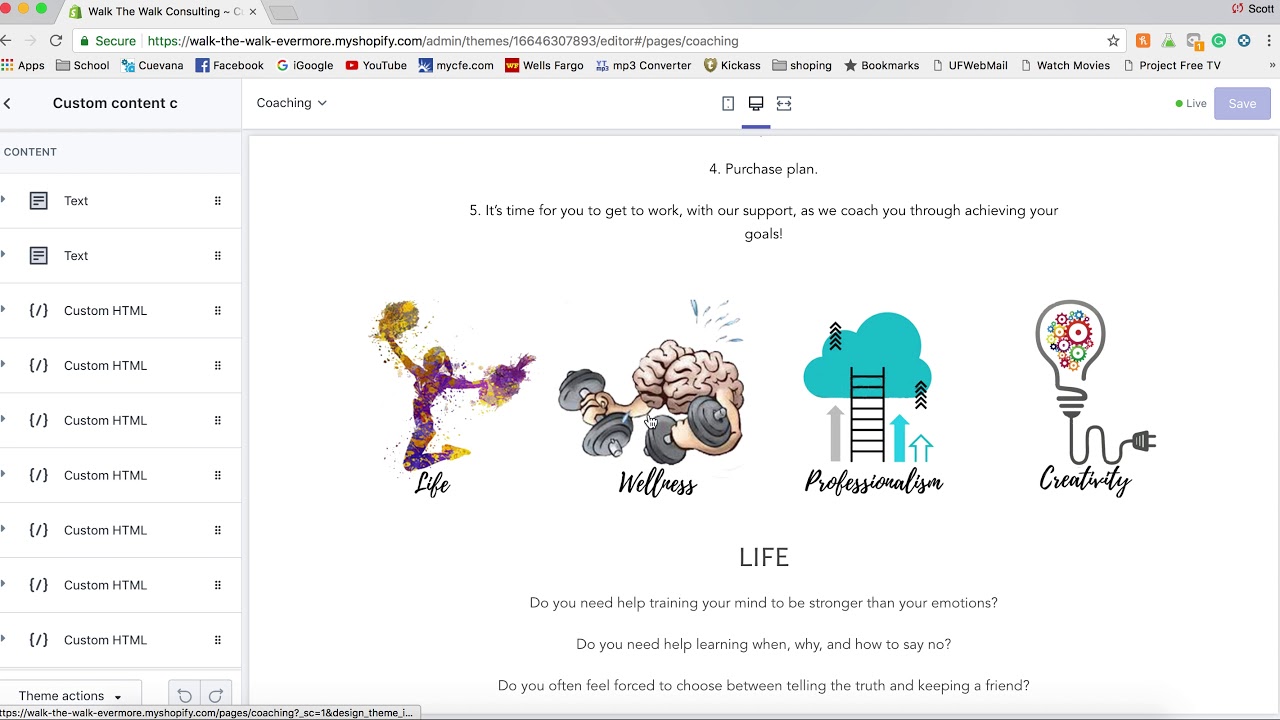 How to edit a custom page in Shopify