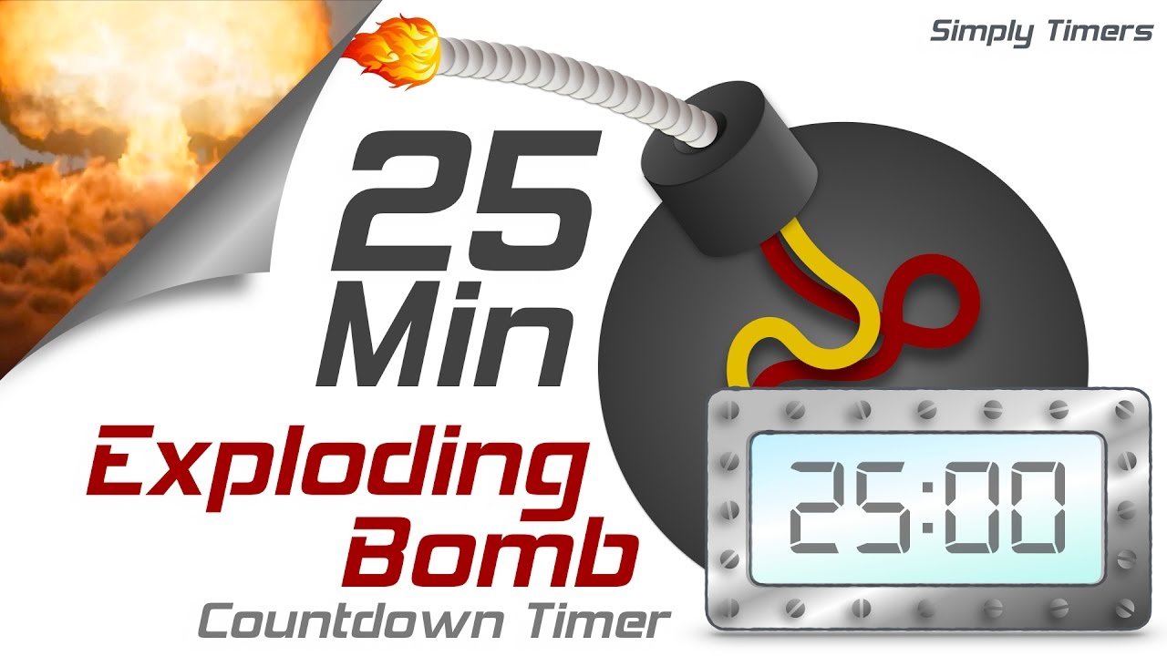 25 min exploding countdown timer - YouTube