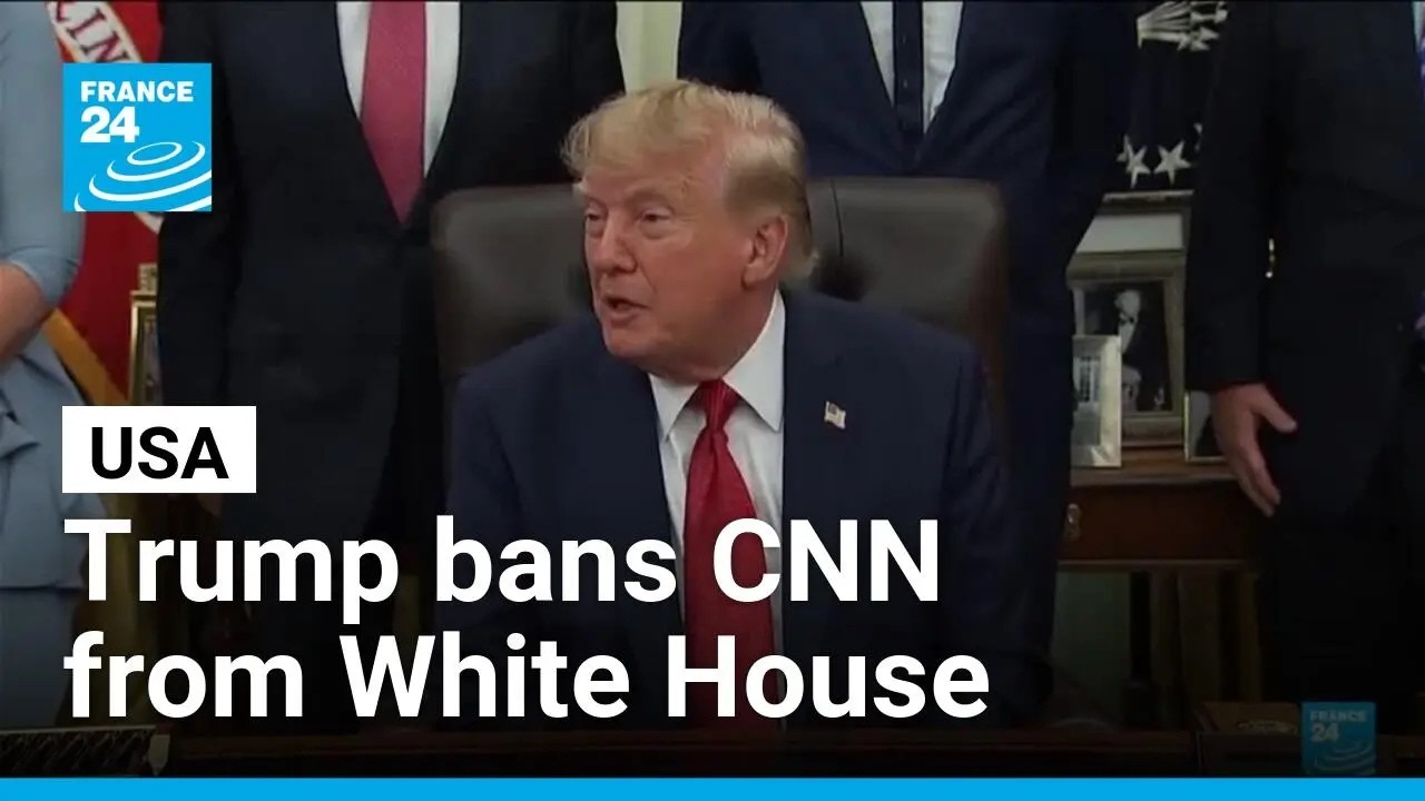Donald Trump bans three media outlets from the White House, accusing them of spreading 'fake news'