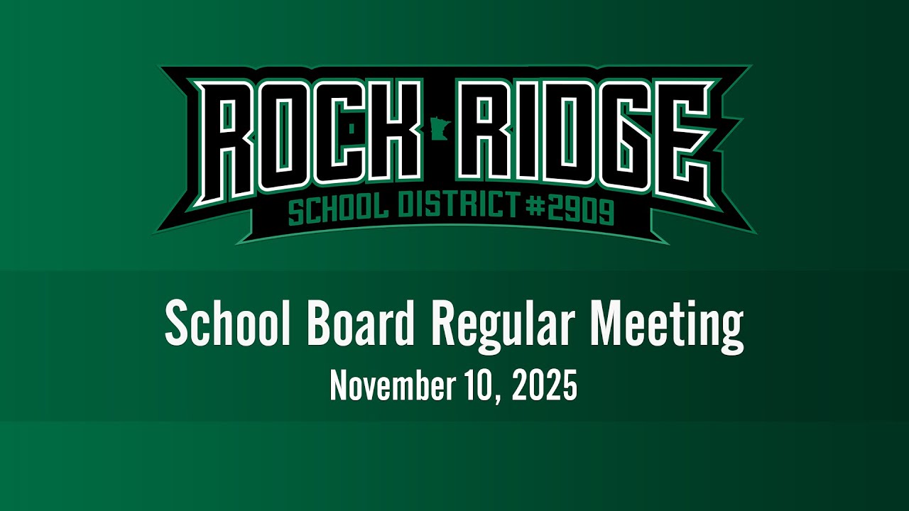 Rock Ridge School Board Regular Meeting 11/10/25 at 6:00 PM