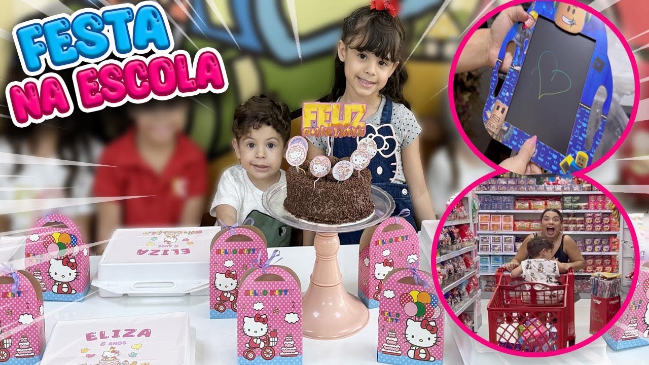 FESTA DE 6 ANOS DA ELIZA NA ESCOLA + LEMBRANCINHAS E COMPRINHAS DA FESTA OFICIAL 🤣| Kathy Castricini