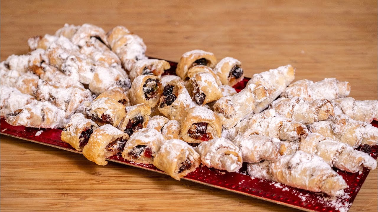 Cornulețe evreiești Rugelach în 3 feluri, din aluat fraged cu cremă de brânză CC SUB | Savori Urbane