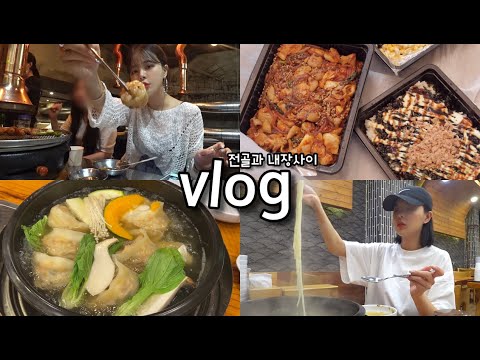 [일상vlog] 어쩌다보니 전골&내장만 먹은 영상 _ 만두전골+대창+특양+막창+야채곱창+곱창전골