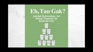 Eh, Tau Gak? Jumlah Kebutuhan Air Setiap Manusia itu Berbeda Lhoo