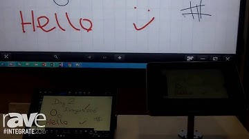 Sharp Display PN80TC3 Connect in action during the Integrate 2016 exhibition.