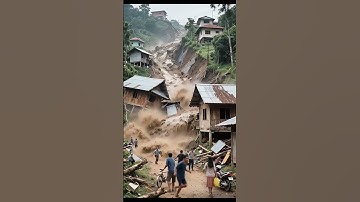 Homes Crushed in Seconds by Huge Landslide!#shorts ,#shortvideo #viral #mountains