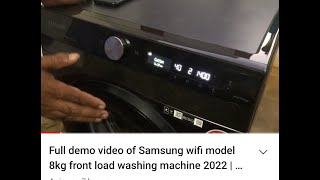 Full demo video of Samsung wifi model 8kg front load washing machine 2022 | Model#WW80T504DAB1TL